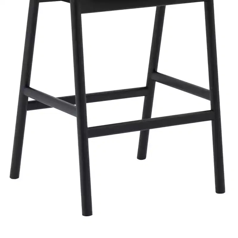 Tabouret de bar hauteur comptoir Apache en bois et similicuir chêne noir Armen Living