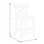 Picket House Furnishings Tabouret de bar hauteur comptoir Keaton 1 pc Plage : Milieu de siècle moderne, Structure en acacia, Design dossier en X