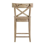 Picket House Furnishings Tabouret de bar hauteur comptoir Keaton 1 pc Plage : Milieu de siècle moderne, Structure en acacia, Design dossier en X
