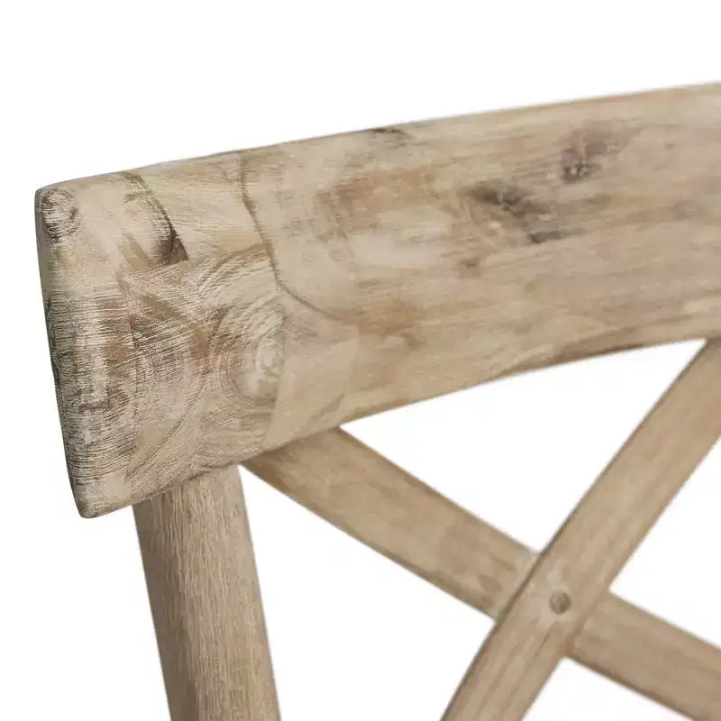 Picket House Furnishings Tabouret de bar hauteur comptoir Keaton 1 pc Plage : Milieu de siècle moderne, Structure en acacia, Design dossier en X