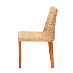 Chaise de salle à manger bali & pari Rowen en rotin et bois d'acajou miel clair/miel