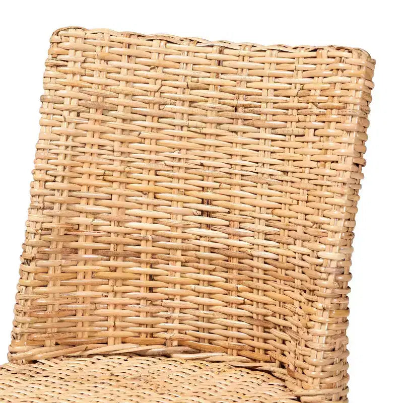 Chaise de salle à manger bali & pari Rowen en rotin et bois d'acajou miel clair/miel