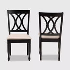 Baxton Studio Lot de 2 chaises de salle à manger en bois rembourrées Reneau, marron sable/espresso