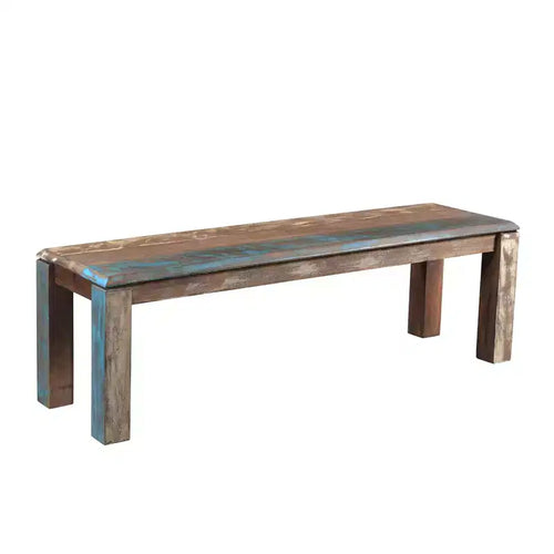 60" Old Reclaimed Wood Bench Brown - Timbergirl: Rustic Rectangle Dining Bench, Seats 1, Dry Dust Care