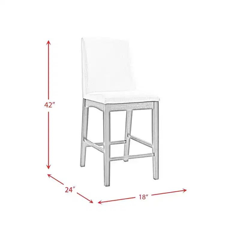 Ensemble de chaises de comptoir Simms - Noyer - Picket House Furnishings : Rembourré, Design moderne, Hauteur fixe
