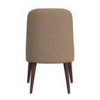 Chaise de salle à manger moderne HomePop Boucle Marron : côté rembourré, pieds en bois fuselés, nettoyage des taches