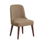 Chaise de salle à manger moderne HomePop Boucle Marron : côté rembourré, pieds en bois fuselés, nettoyage des taches
