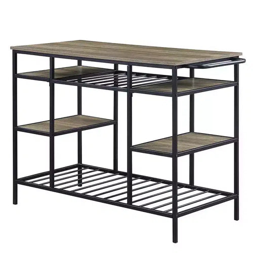 Acme Furniture Lona Kitchen Island Rustic Oak/Black Finish