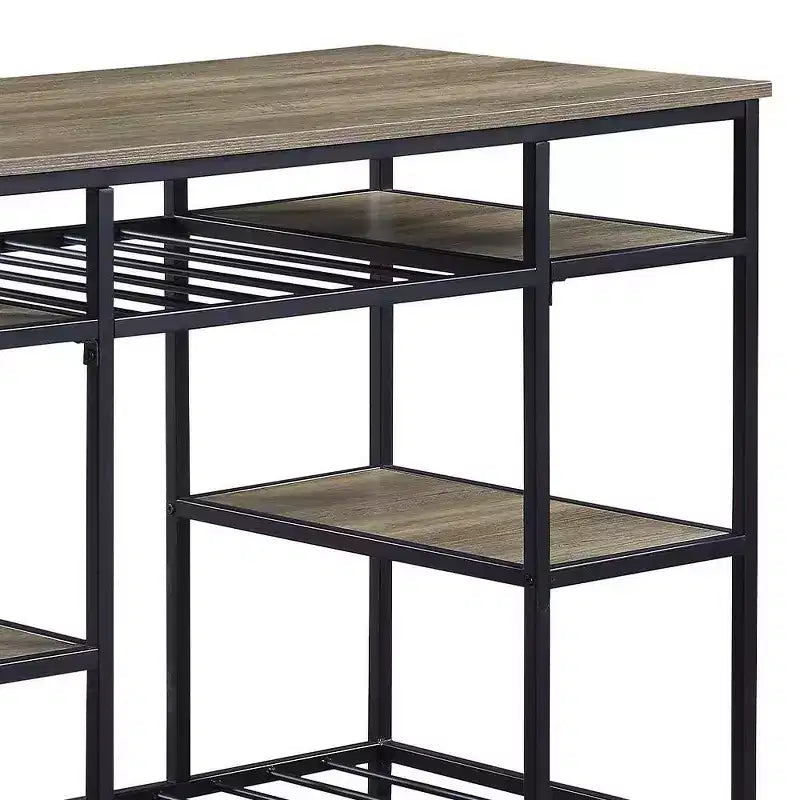 Acme Furniture Îlot de cuisine Lona Chêne rustique/Fini noir