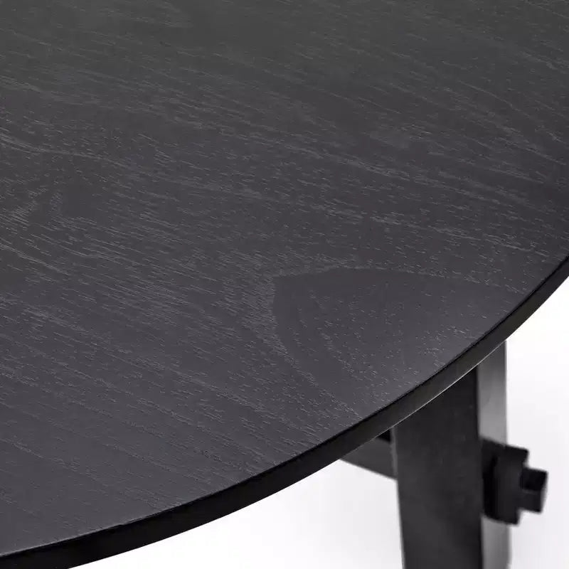 Ensemble de salle à manger extensible 7 pièces Lifestorey Edmonton Farmhouse avec chaises en bois massif noir mat