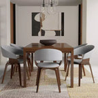 Table de salle à manger rectangulaire Saige WyndenHall, placage noyer : style contemporain, 6 places, non extensible