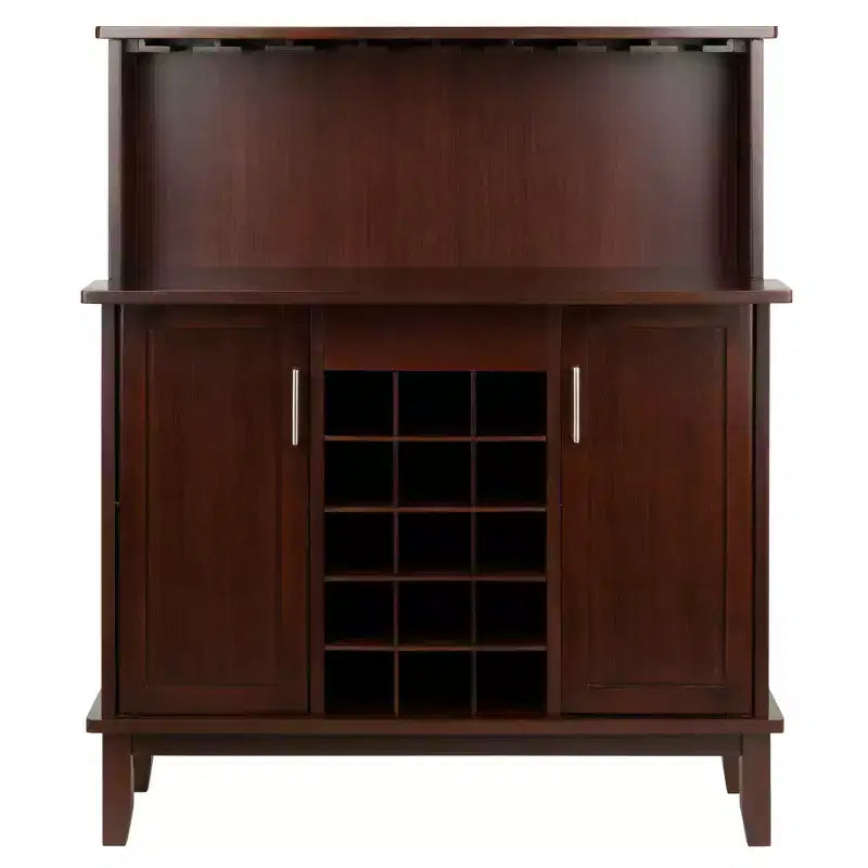 Beynac Bar à vin Cappuccino - Winsome : Armoire de rangement, Porte-verres, Vaisselier