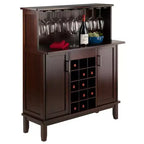 Beynac Bar à vin Cappuccino - Winsome : Armoire de rangement, Porte-verres, Vaisselier