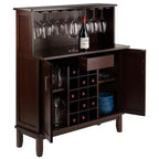 Beynac Bar à vin Cappuccino - Winsome : Armoire de rangement, Porte-verres, Vaisselier
