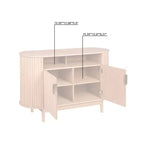 Lifestorey Kendrick Buffet Ovale à 2 Tiroirs Cannelés Chêne Clair