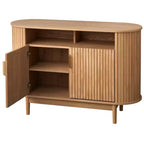 Lifestorey Kendrick Buffet Ovale à 2 Tiroirs Cannelés Chêne Clair