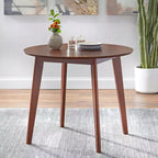 Table à manger ronde Buylateral Tania Mid-Century Modern 35,5 po Noyer
