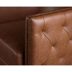 Fauteuil pivotant à dossier touffeté Milton - Madison Park : rembourré, aucun assemblage, finition bronze plaqué