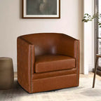 Fauteuil pivotant à dossier touffeté Milton - Madison Park : rembourré, aucun assemblage, finition bronze plaqué