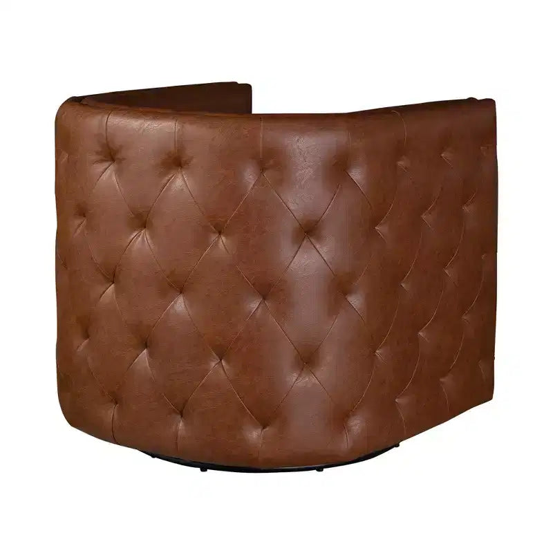 Fauteuil pivotant à dossier touffeté Milton - Madison Park : rembourré, aucun assemblage, finition bronze plaqué
