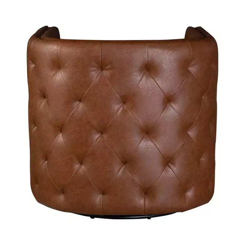 Fauteuil pivotant à dossier touffeté Milton - Madison Park : rembourré, aucun assemblage, finition bronze plaqué