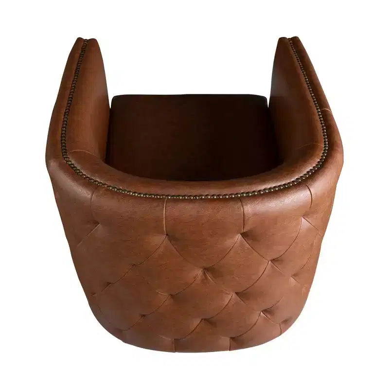 Fauteuil pivotant à dossier touffeté Milton - Madison Park : rembourré, aucun assemblage, finition bronze plaqué
