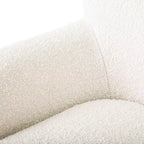 Christopher Knight Home Hartshorn Ensemble fauteuil club et pouf rembourrés en tissu bouclé Amande/Noir mat