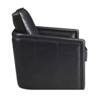 Fauteuil d'appoint Rocha 76 cm Cuir Aire Noir : Pivotant, Coussins amovibles, Similicuir, Cadre en bois, Style contemporain