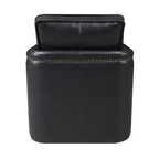 Fauteuil d'appoint Rocha 76 cm Cuir Aire Noir : Pivotant, Coussins amovibles, Similicuir, Cadre en bois, Style contemporain
