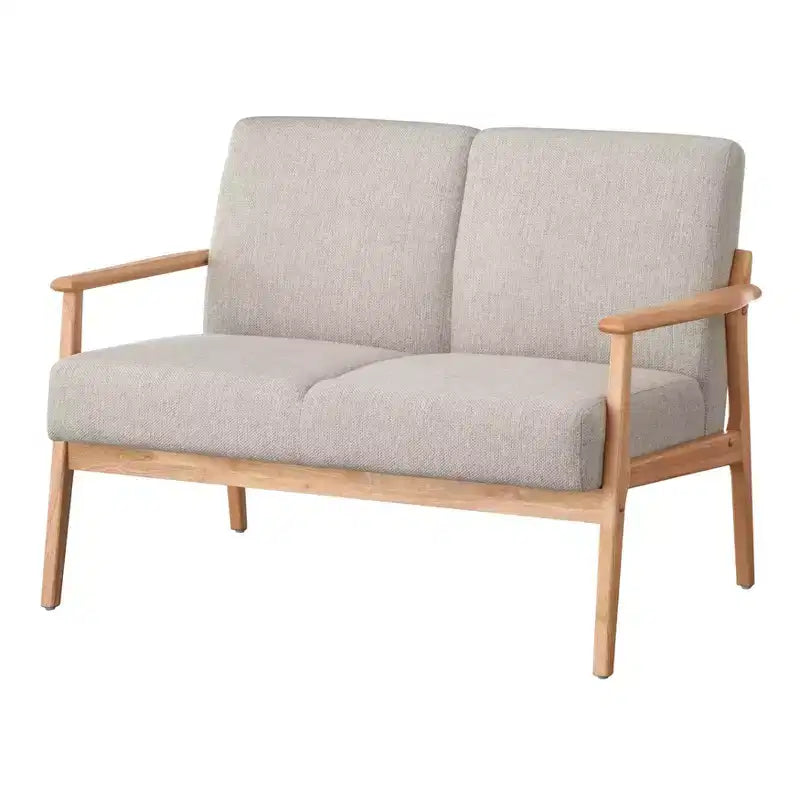 Lifestorey Beaumont Upholstered Solid Wood Frame Loveseat Natural/Beige