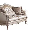 Canapé Chantelle Acme Furniture Cuir synthétique rose doré/Blanc perle