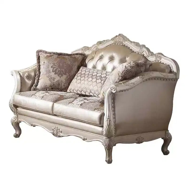 Canapé Chantelle Acme Furniture Cuir synthétique rose doré/Blanc perle