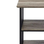 Table de Chevet Zudora 22 po Finition Chêne Antiqué et Noir - Acme Furniture : Cadre Métallique, Étagère Ouverte, Aucun Assemblage Requis