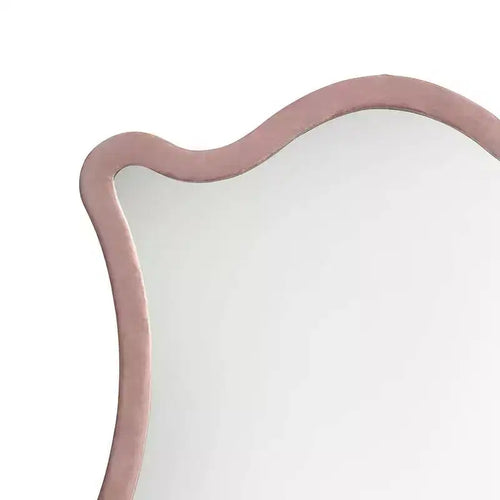 Acme Furniture Miroir de commode Salonia en velours rose