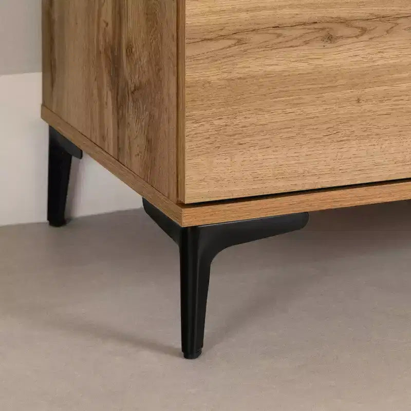 Meuble TV Musano de South Shore pour téléviseurs jusqu'à 60" avec portes et tiroir Chêne Nordik : Style urbain, gestion des câbles, espace de rangement