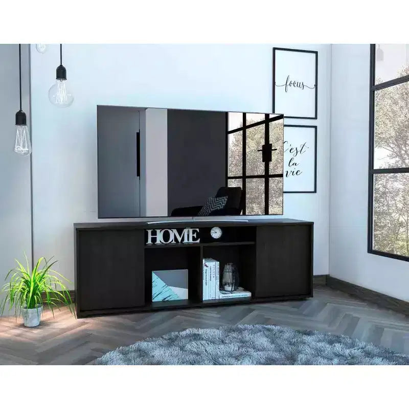 Meuble TV Bozeman pour téléviseurs jusqu'à 60 po Noir - Boahaus