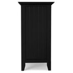 Meuble TV Rustique Large en Bois Massif Normandie pour TV jusqu'à 53" Noir - WyndenHall : Rangement Multimédia, Étagères Réglables