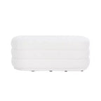 Linon Ottoman oblong Delcy 41,2 cm en fausse peau de mouton : Accent douillet de style Mid-Century, pieds en bois