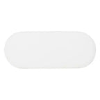 Linon Ottoman oblong Delcy 41,2 cm en fausse peau de mouton : Accent douillet de style Mid-Century, pieds en bois