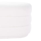 Linon Ottoman oblong Delcy 41,2 cm en fausse peau de mouton : Accent douillet de style Mid-Century, pieds en bois