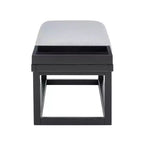 Banc moderne Powell Lemire avec plateau et revêtement, noir/gris : Rectangulaire, Polyester, Nettoyage des taches, Capacité de 136 kg