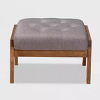 Pouffe rembourré Naeva en bois gris/marron - Baxton Studio