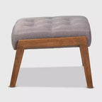 Pouffe rembourré Naeva en bois gris/marron - Baxton Studio