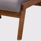 Pouffe rembourré Naeva en bois gris/marron - Baxton Studio