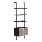 Nathan James 72.5" Set of 4 Theo Bookshelf with Doors Matte Black