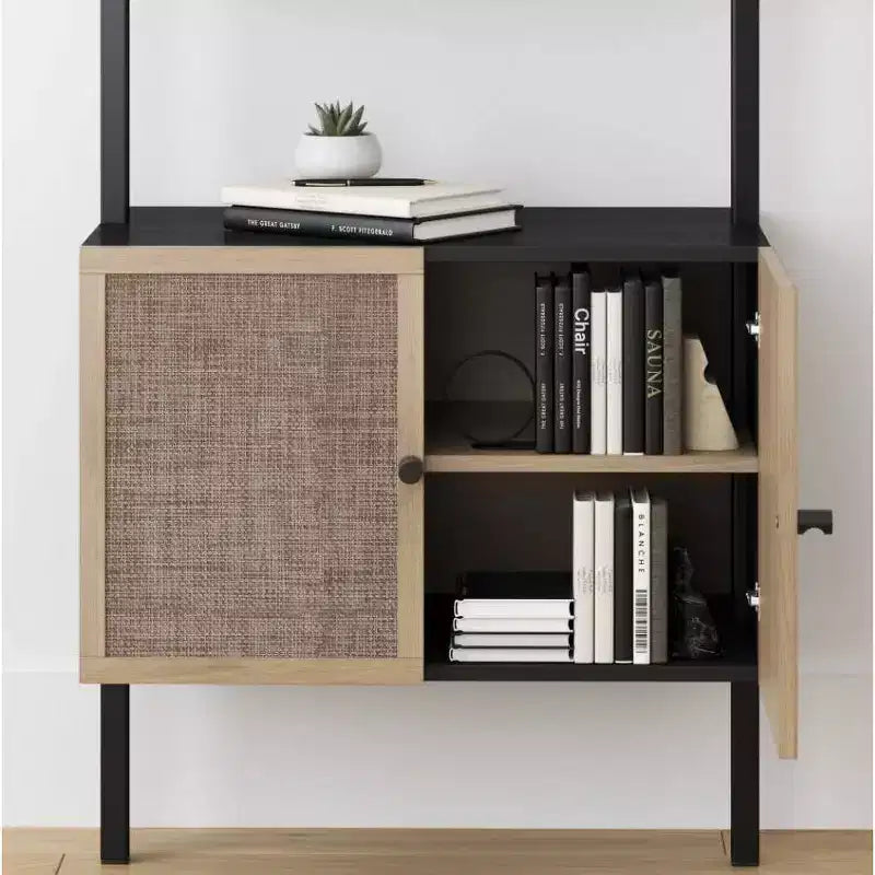 Nathan James 72,5 po. Ensemble de 4 bibliothèques Theo avec portes noir mat