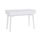 Bureau moderne du milieu du siècle à 2 tiroirs Wedeln 42 po, finition bois blanc - Powell : Meubles de bureau à domicile