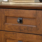 Bureau d'angle pour ordinateur Carson Forge Rouge - Sauder : Poste de travail pour bureau à domicile avec rangement pour unité centrale et gestion des câbles