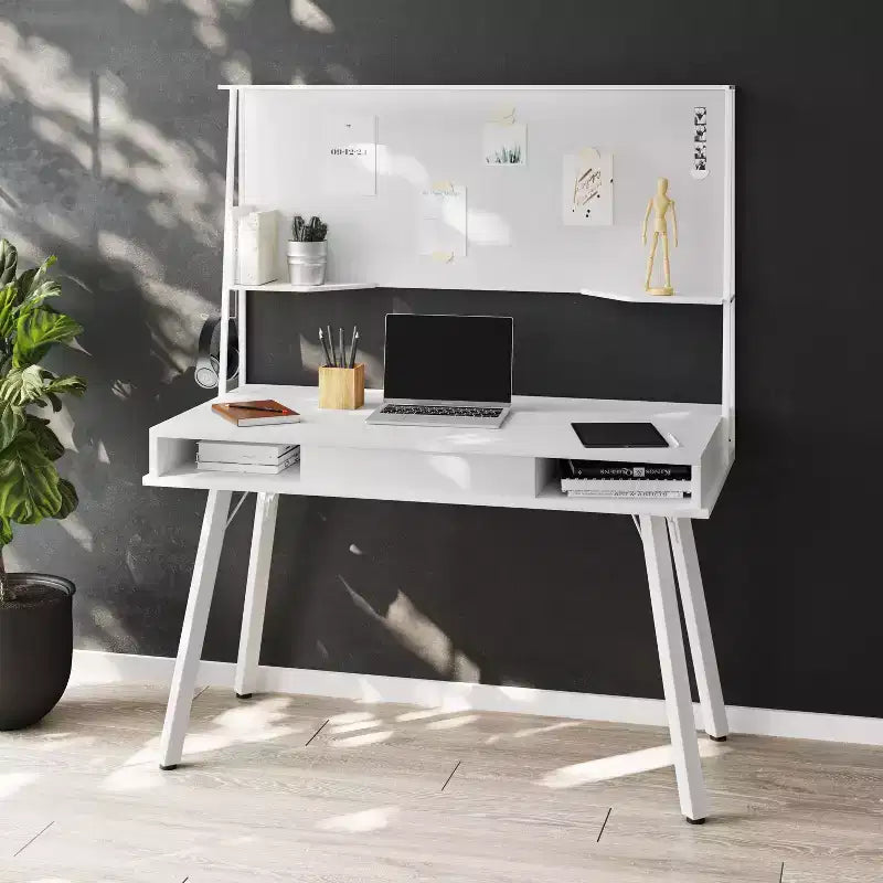 Bureau informatique avec rangement, huche et tableau magnétique - Techni Mobili