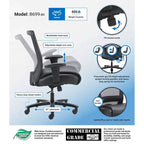 Fauteuil Mesh Robuste Noir - Boss Office Products : Assise LeatherPlus, capacité 400 lb, accoudoirs réglables